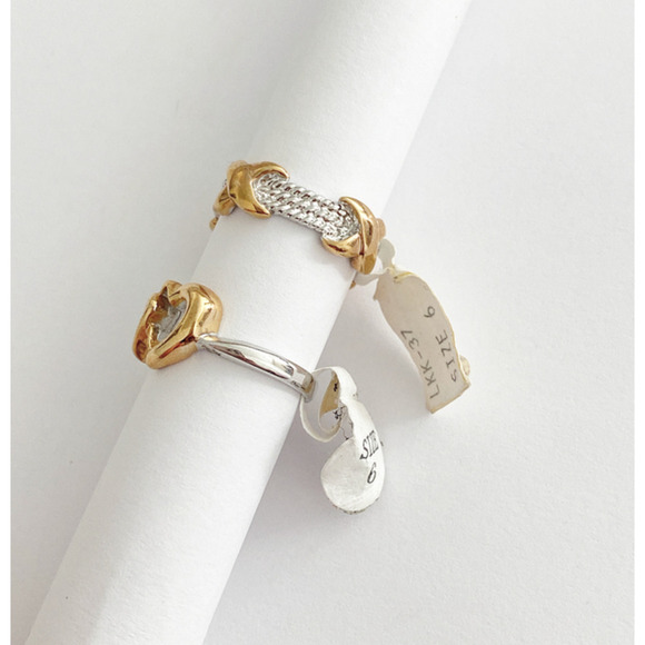 2 - #6 Silver and Gold Plated Rings - Picture 2 of 2